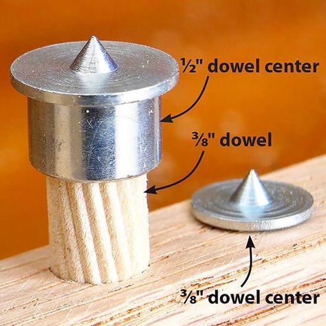 Dowel with metal pointy tip on it Dowel Joinery, Woodwork Tips, Work Shop Building, Dowel Jig, Tool Tips, Workshop Tools, Essential Woodworking Tools, Woodworking Shop Layout, Wood Crafting