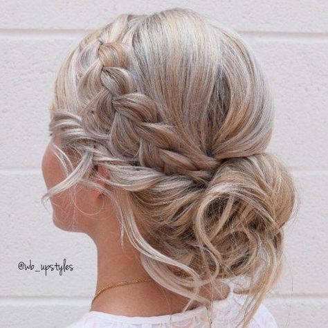 Dutch Braid #ombrehairupdos Dutch Braid Prom Hairstyles, Banquette Hairstyles, Prom Hairstyles For Short Hair Updo, Prom Hairstyles With Bangs, Best Ombre Hair, Curly Prom Hair, Cute Prom Hairstyles, Hiking Style, Formal Hair