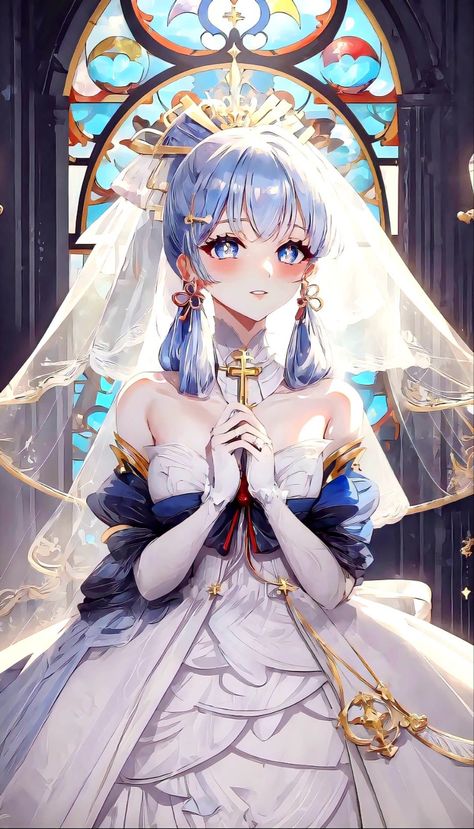 AI ART Genshin Wedding, Ayaka Kamisato, Ayaka Genshin, Kamisato Ayaka, Genshin Impact, Fan Art, Wedding Dress, Anime, Pins