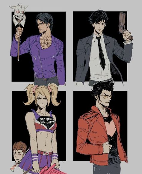 Shadows Of The Damned, Travis Touchdown, Juliet Starling, No More Heroes, Male Art Men, Lollipop Chainsaw, Dan Smith, Body Reference Poses, Game Character Design