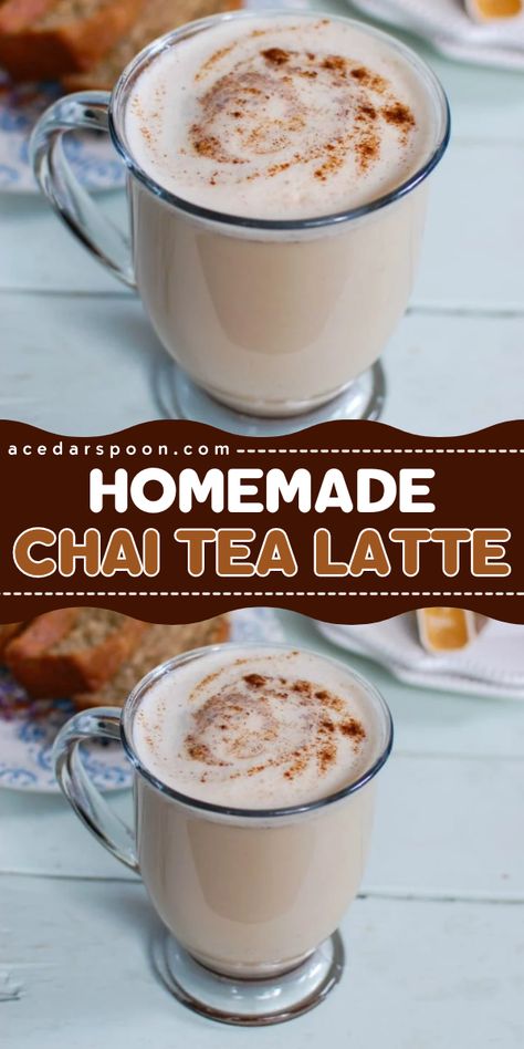 Warm up with the rich, creamy goodness of the BEST homemade chai tea latte! This delightful chai tea recipe is perfect for easy holiday drinks. Enjoy this non-alcoholic fall drink to spice up your holiday! Homemade Chai Tea Latte, Tea Homemade, Chai Tea Latte Recipe, Homemade Chai Tea, Homemade Latte, Chai Latte Recipe, Hot Chai, Homemade Chai, Chai Tea Recipe