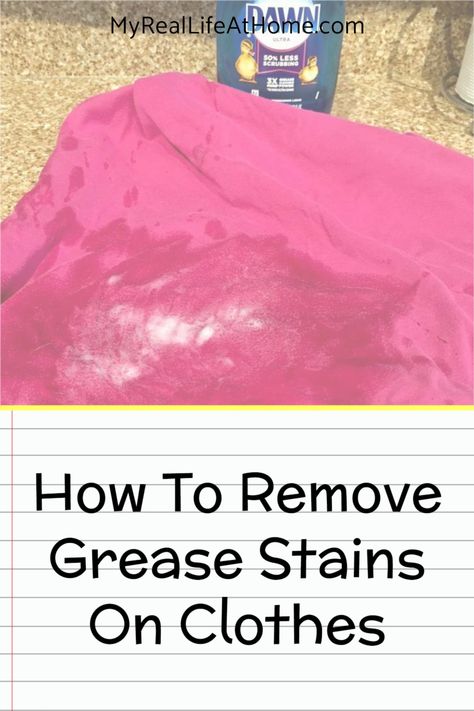 Wash Out Grease Stains Using This Method - Use this 1 ingredient to remove grease stains even after they're washed #howtoremovegreasestains #greasestains #laundryhacks #diycleaner #laundrytips #laundrytricks #howto #removegreasestains #laundrystains #oilstains #removeoil How To Remove Grease Stains From Clothes, How To Get Grease Stains Out Of Clothes, Grease Out Of Clothes, How To Get Greese Stains Out Of A Shirt, Removing Set In Grease Stains, How To Get A Greese Stain Out Of Clothes, Remove Grease Stain, Homemade Stain Removers, Professional House Cleaning