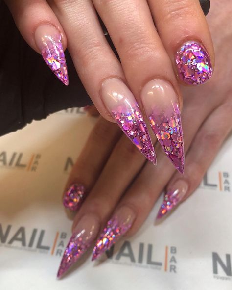 Glitter Encapsulated Nails, Encapsulated Glitter Nails, Unicorn Nails Designs, Ombre Acrylic, Encapsulated Nails, Summer Gel Nails, Unicorn Nails, Ombre Acrylic Nails, Pretty Nail Art Designs