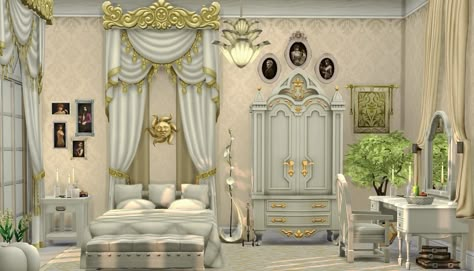 Sims 4 Butler, Fancy Living Rooms, Victorian Room, Royal Room, Royal Bedroom, Castle Bedroom, Sims 4 Kitchen, Sims 4 Bedroom, Sims Ideas