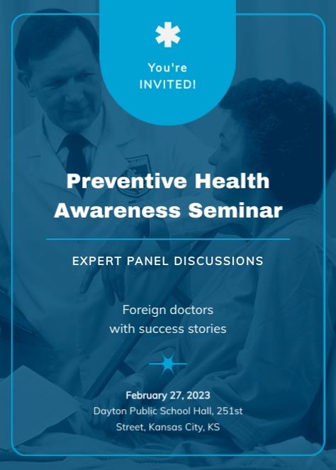 Health Awareness Seminar Invitation Template Visme Seminar Invitation, Health Awareness, Invitation Template, Ramadan, Promotion, Medical, Health