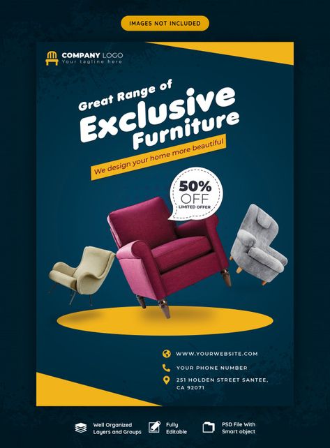 Furniture sale flyer template | Premium Psd #Freepik #psd #flyer #business #sale #home Furniture Sale Poster Design, Furniture Poster Design Advertising, Furniture Flyer Design, Furniture Poster Design, Furniture Sale Poster, Offer Post Design, For Sale Template, Poster Furniture, Sales Furniture