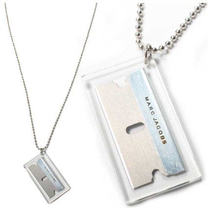 Marc Jacobs razor blade necklace Razor Blade Jewelry, Blade Necklace, Marc Jacobs Jewelry, Yami Kawaii, Razor Blade, Jewelry Fashion Trends, Im Awesome, Dog Tag Necklace, Sake