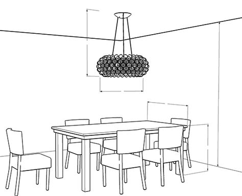 Lightology|Chandelier Size Calculator 9.5' ceiling, 31"table height, 42" table width = 47" ceiling to bottom of chandelier, 24" wide chandelier Question remains: how tall should the chandelier be? Dining Room Light Fixture High Ceiling, Chandelier 8 Foot Ceiling, Chandelier Tall Ceiling Dining Room, Chandelier Size Guide, Chandelier Over Island, Kitchen Nook Lighting, Rectangle Dining Room Table, Dining Table Chandelier, Table Pendant Light