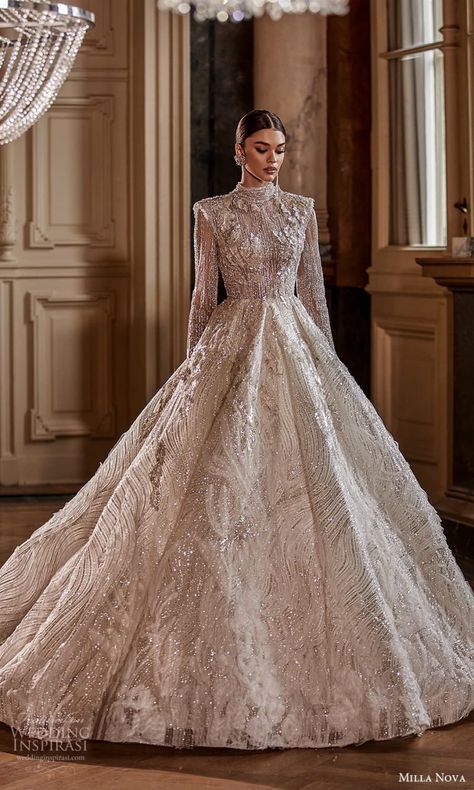 Wedding Dresses Royal, 2022 Wedding Dresses, Queen Gown, Milla Nova Wedding Dresses, Queen Wedding Dress, Muslimah Wedding Dress, Queen Dresses, Milla Nova, Bride Fashion