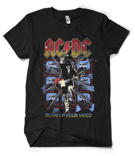 Rock T Shirt Outfit, Acdc Merch, Acdc Tshirt, Vintage Rock Shirt, Camisa Rock, Acdc Shirt, Metal T Shirts, Vintage Band Tees, Rock T Shirts