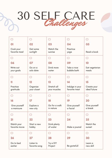 Self Care Challenges, Female Self Care, Planner Self Care, Motivasi Diet, Studera Motivation, Self Care Challenge, Self Care Checklist, Self Care Planner, Self Care Bullet Journal