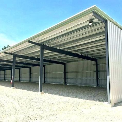 Flat Roof Carport, Car Port Ideas, Metal Roof Construction, Flat Roof Construction, Shed Roof Design, Metal Garage Buildings, Metal Building Designs, Steel Carports, Garage Guest House