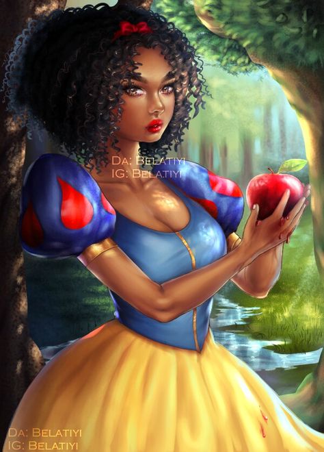 Snow White [as a black princess] (As Other Races by Belatiyi @deviantART) #SnowWhiteAndTheSevenDwarfs Instagram B, S N, Pixar, Snow White, Deviantart, Disney, On Instagram, White, Black