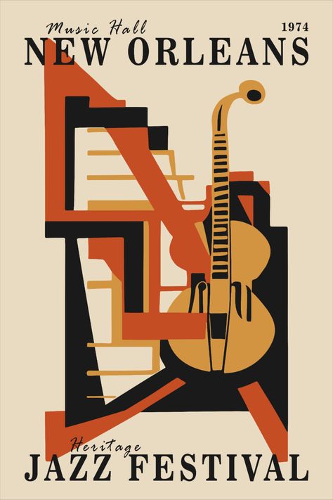 #etsy #jazzposter #musicposter Dream Sweet In Sea Major, New Orleans Jazz Festival, Jazz New Orleans, Yellow Prints, Jazz Festival Poster, Vintage Mural, Jazz Posters, New Orleans Jazz, Music Concert Posters