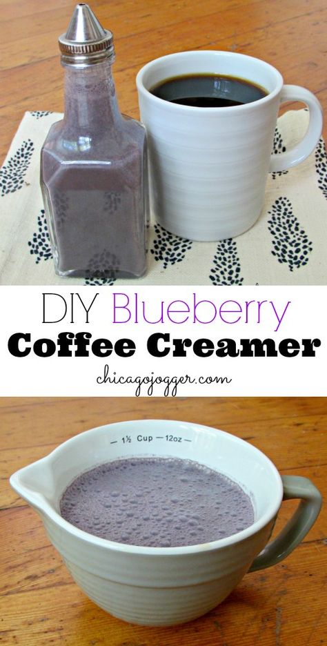 DIY Blueberry Coffee Creamer Diy Coffee Creamer, Flavored Coffee Creamer, Homemade Coffee Creamer, Coffee Creamers, Coffee Creamer Recipe, Blueberry Powder, Coffee Meme, Creamer Recipe, Blueberry Coffee