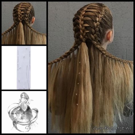 Hair Crystals, Hairstyle Braid, Medieval Hairstyles, Braid Updo, Gorgeous Braids, French Braids, Viking Hair, French Braid Hairstyles, Hair Creations