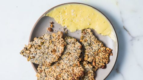 Seedy Oat Crackers Recipe | Bon Appetit Oat Crackers Recipe, Anna Jones Recipes, Oat Crackers, Crispy Crackers, Seed Recipes, Crackers Recipe, Baked Crackers, Raw Pumpkin Seeds, Chia Seed Recipes