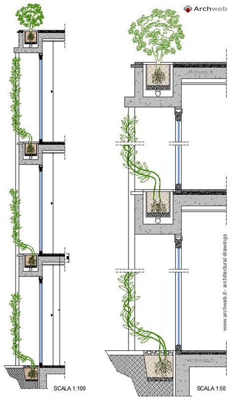 Plan Concept Architecture, Garden Drawings, Green Building Architecture, Green Facade, Facade Architecture Design, Architecture Concept Diagram, Vertical Gardens, Architecture Concept Drawings, Landscape Architecture Design