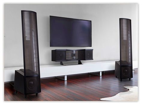 MARTIN-LOGAN-STAGE-X-and-THEOS-SPEAKER-REVIEW Martin Logan Speakers, Surround Sound Ideas, Sound Setup, Theater Rooms, Home Re, Listening Room, Audio Room, Audio Design, Home Theater Rooms