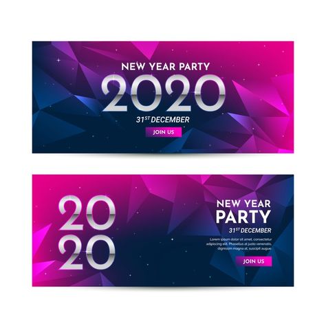 Flat design new year 2020 party banners ... | Free Vector #Freepik #freevector #calendar #winter #party #design New Year Banner Design, New Year Banner 2023, Behance Banner Ideas, New Year Banner Outdoor, New Years Banner Design, Party Banner Design, Banner Design Inspiration, New Years Poster, Event Banner