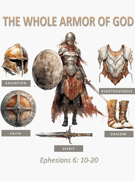 Woman Armor Of God, Armor Of God Prayer, Christian Stickers Free Printable, Holy Bible Quotes, Woman Armor, Soldier Of God, Sunday School Room Decor, Prayer Clipart, The Whole Armor Of God