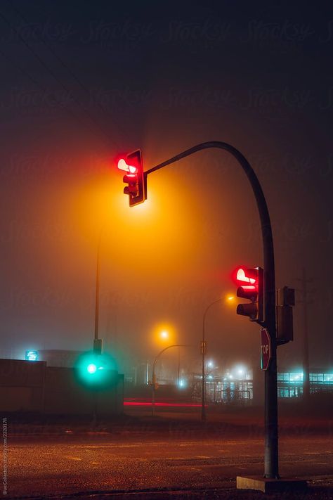 Traffic lights by Blue Collectors - Stocksy United #streetlights #stock #stockphoto Foggy Night, City Traffic, Traffic Lights, Best Photo Background, New Background Images, Lit Wallpaper, Dslr Background Images, Best Background Images, Friday Night Lights