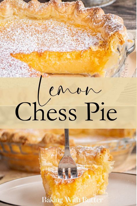 Lemon Chess Pie Recipe, Lemon Custard Filling, Lemon Custard Pie, Lemon Cream Cheese Pie, Moist Lemon Pound Cake, Lemon Chess Pie, Chess Pie Recipe, Flaky Pie Crust Recipe, Lemon Pie Recipe