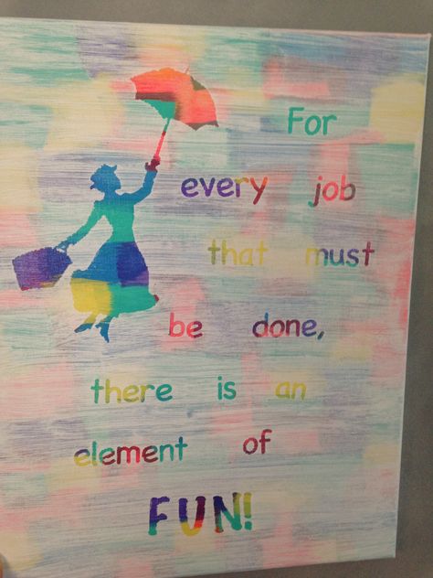 Hot mess canvas, Mary Poppins Hot Mess Canvas Ideas, Disney Room, Cleaning Organization, Disney Rooms, Circuit Projects, Canvas Ideas, Craft Night, Canvas Projects, Fun Craft