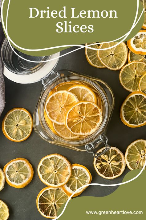 Dried lemons in and out of an open glass jar. Lemon Crafts Diy, Dry Lemon Slices, Dried Lemon Slices, Lemon Crafts, Mango Jam, Slice Recipe, Dried Chillies, Dried Lemon, Lemon Slices