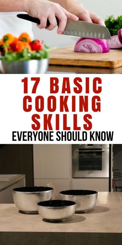 Skills Everyone Should Know, Beginner Cooking, Basic Cooking Skills, Beginner Cook, Basic Cooking, Cooking Homemade, Cooking For Beginners, Cooking 101, Cooking Lessons