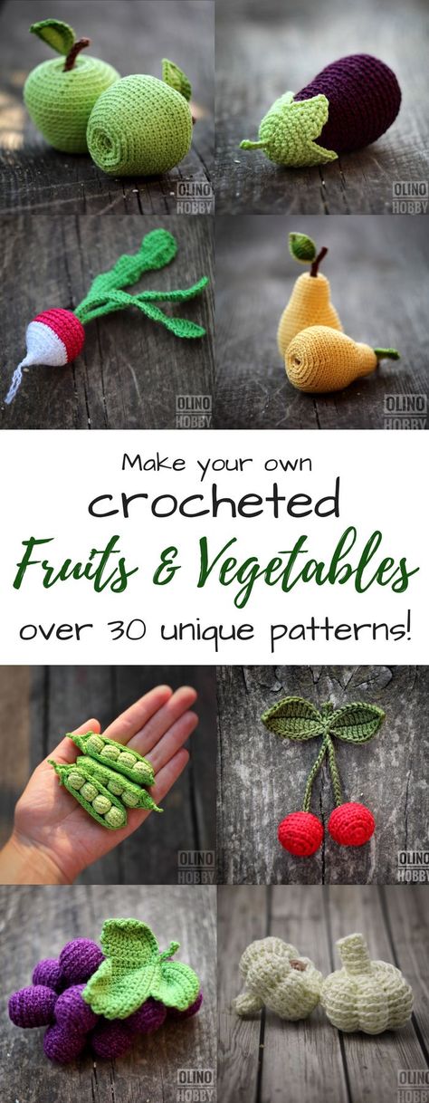 Perfect Play Food Patterns Amigurumi Food, Confection Au Crochet, Crochet Fruit, Pola Amigurumi, Food Patterns, Food Kids, Crochet Food, Crochet Amigurumi Free Patterns, Crochet Diy