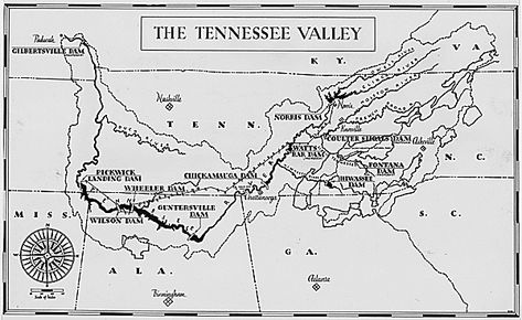 Map of the Tennessee Valley Authority 1942 Chamber Ideas, Fashion Valley, Moving To Tennessee, Tennessee Valley Authority, Cave Design, Man Cave Design, Franklin Delano Roosevelt, Civilian Conservation Corps, State Of Alabama