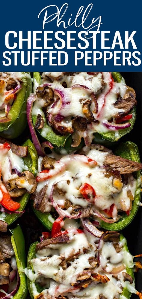 Peper Steak, Philly Cheesesteak Stuffed Peppers, Easy Stuffed Pepper Recipe, Cheesesteak Stuffed Peppers, Keto Stuffed Peppers, Easy Stuffed Peppers, Classic Sandwich, Boiled Egg Diet Plan, Tasty Dinner