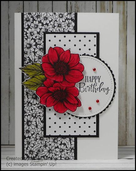 Carolyn King: True Love Homemade Female Birthday Cards, Feminine Birthday Cards Handmade, Female Birthday Cards Handmade Beautiful, Happy Birthday Cards Handmade Paper Crafts, Stampinup Cards Newest, Cardstock Projects, Designer Paper Cards, Card With Flowers, Poppy Cards