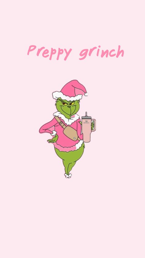 Preppy grinch wallpaper for Christmas!! Christmas Wallpaper Grinch Cute, Cute Christmas Wallpaper Grinch, Wallpaper For Christmas, Pink Christmas Iphone Wallpaper, Preppy Grinch, Grinch Wallpaper, Funny Christmas Wallpaper, Christmas Wallpaper Ipad, Christmas Phone Backgrounds