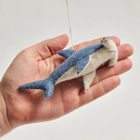 ornaments | bubblegum market Shark Felt, Shark Ornament, Felt Fish, Balloon Kits, Hammerhead Shark, Felt Ornament, Birthday Cake With Candles, Felting Ideas, Hand Felted