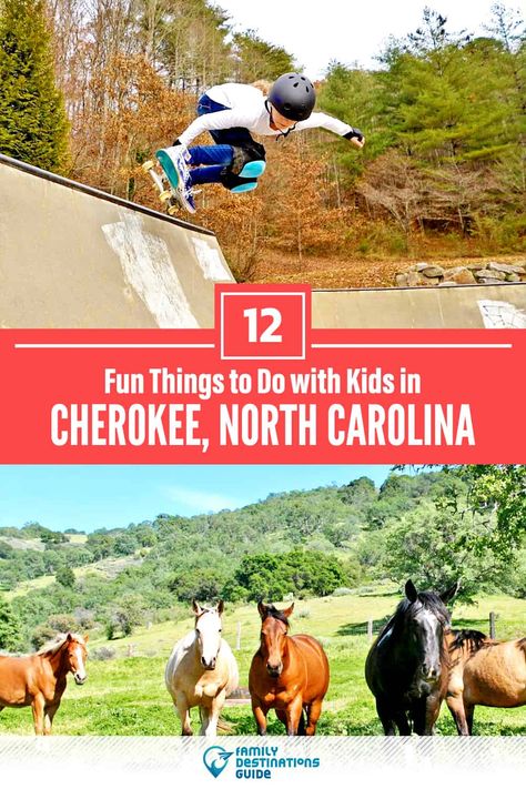 12 Fun Things to Do in Cherokee with Kids — Family Friendly Activities! Cherokee North Carolina Things To Do In, Smoky Mountains North Carolina, Cherokee North Carolina, Maggie Valley Nc, Cherokee Nc, Bryson City Nc, Gatlinburg Vacation, Mountain Trip, Maggie Valley