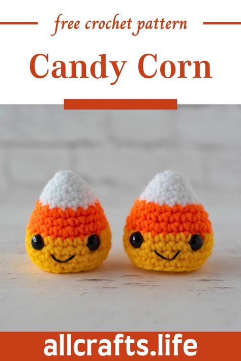 Crochet Candy Corn Pattern Corn Candy Craft, Small Halloween Crochet Patterns Free, Beginner Halloween Crochet Patterns, Halloween Crochet Patterns Free Easy, Halloween Buffet Ideas, Halloween Booth Ideas, Halloween Bake Sale Ideas, Halloween Buns, Halloween Brunch Ideas