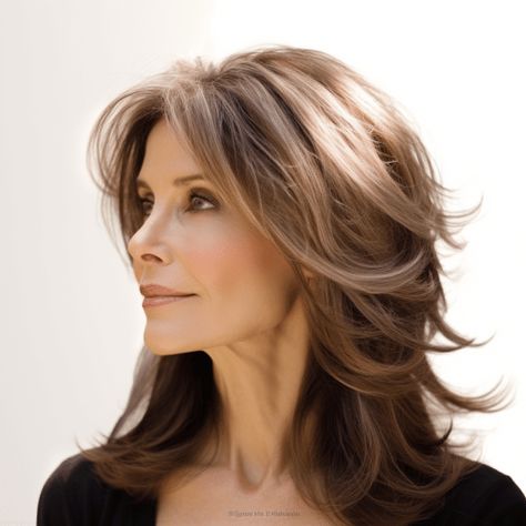 31 Flattering Hairstyles for Women Over 50 With Thick Hair Hair For Ladies In Their 40's, Long Hair Center Part Layers, Hairstyles At 50, 2024 Style Trends Hair, Medium Hair For Women Over 50, Women’s Long Hairstyles, Hairstyles For Medium Length Hair With Glasses, Hairstyles For 55 Year Old Women, Hair Older Women Over 50