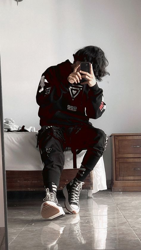 Emo Aesthetic Outfit Male, Emo Guys Aesthetic Outfit, Techwear Outfits Male, Emo Clothes Male, Hot Male Outfits Aesthetic, Mens Emo Fashion, Edgy Guy Outfits, Hot Male Outfits, Male Aesthetic Outfit