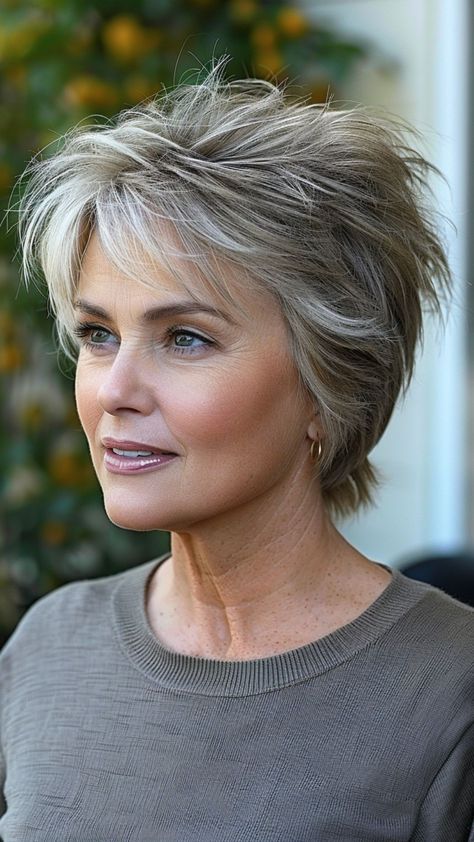 17 Short Haircuts for Over 50 Women Defying Age in 2024 Shaggy Short Hair, Short Shag Hairstyles, Short Shag, Short Grey Hair, Messy Short Hair, Choppy Hair, Short Choppy Hair, Short Haircuts For Women, Hair Cuts For Women