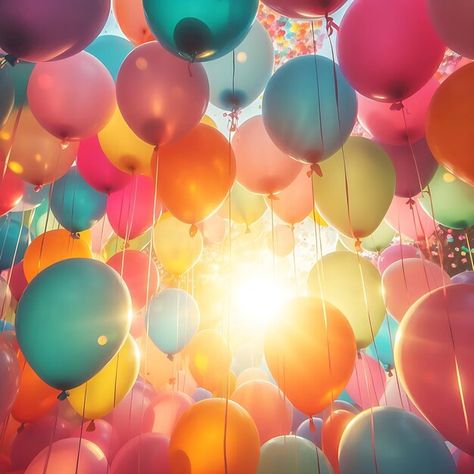 Photo bright and colorful helium balloon... | Premium Photo #Freepik #photo Balloons Aesthetic, Poetic Images, Balloon Photography, Balloons Photography, Decoration Pictures, Easy Magic, Board Quotes, Felt Board, Colourful Balloons