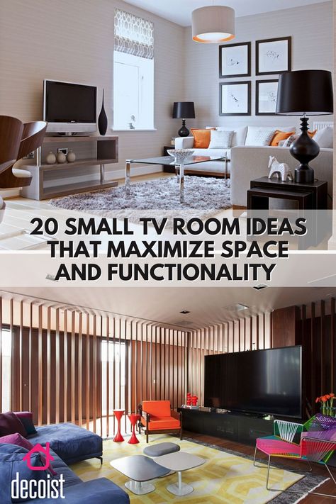 These media rooms are cozy and functional even in a small living room. Small Tv Room Ideas, Small Media Room Ideas, Tv Room Ideas, Small Media Rooms, Small Tv Room, Small Tv, Inspired Living, Maximize Space, Living Room Ideas