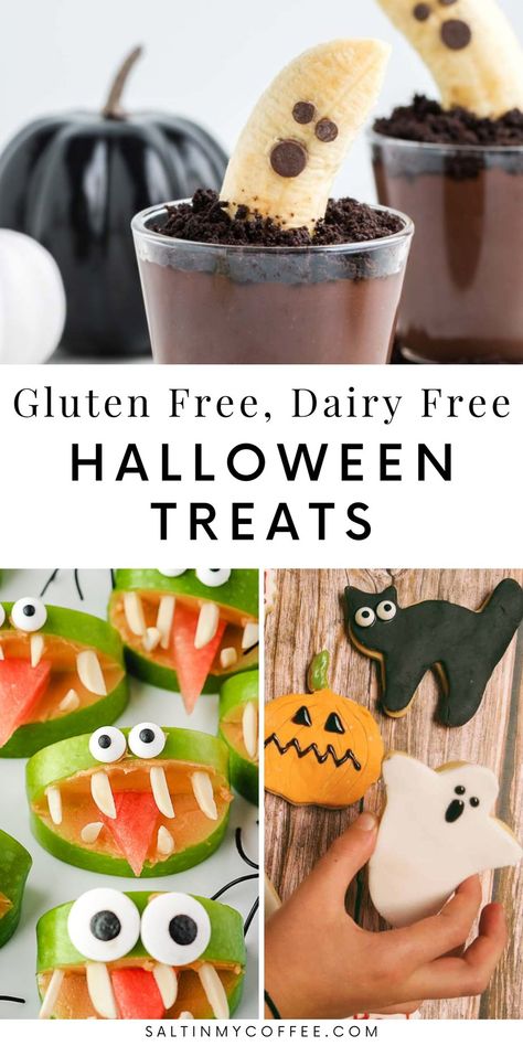 Halloween Treats Ideas Gluten Free, Allergen Free Halloween Treats, Allergy Free Halloween Snacks, Gluten Dairy Free Halloween Treats, Dairy Free Halloween Desserts, Gluten Free Dairy Free Halloween Treats, Gluten And Dairy Free Halloween Treats, Dairy Free Halloween Appetizers, Dye Free Halloween Treats