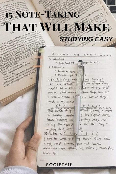 15 Note-Taking Tricks That Will Make Studying Easy The Only Study Guide You'll Ever Need, Note Taking In College, Taking Notes In College, Note Making Aesthetic, Things To Take Notes On, Study Tips College Note Taking, Making Notes Aesthetic, How To Make Good Notes, Best Notebooks For Note Taking