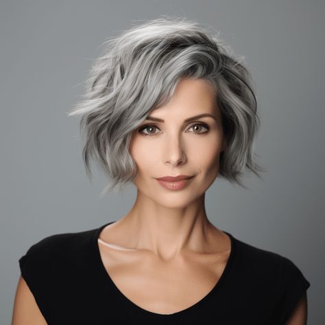 55 Trending Bixie Haircut Ideas for 2023 Grey Bob Hairstyles, Short Silver Hair, Grey Hair Inspiration, Short Shag, Chin Length, Gray Hair Cuts, Messy Short Hair, Short Grey Hair, Edgy Short Hair