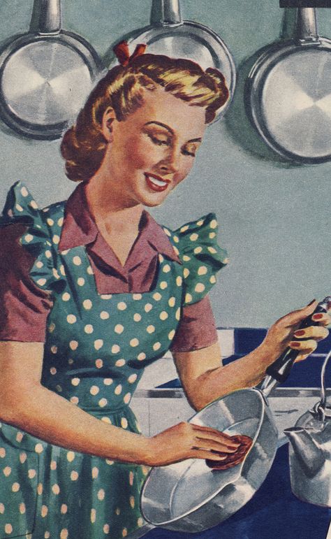 I scanned this from one of my 1940's era vintage magazines. Housewife Aesthetic, Vintage Housewife, Happy Housewife, Retro Housewife, Vintage Cooking, Images Vintage, Vintage Memory, Vintage Life, Vintage Magazines