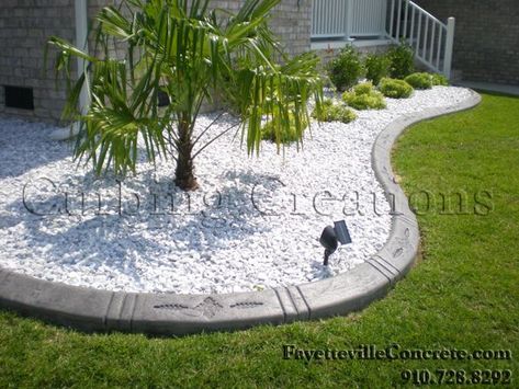 White Landscaping Rock, Decorative Rock Landscaping, White Landscaping, Landscaping Rock, Front Yard Plants, White Rocks, Decorative Garden Fencing, Rock Landscaping, Garden Shrubs