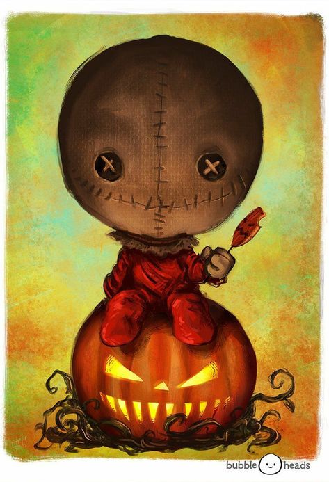 Twisted Drawing, Sam Trick R Treat Tattoo, Trick R Treat Tattoo, Trick Or Treat Wallpaper, Sam Trick Or Treat, Sam Halloween, Trick Or Treat Sam, Freddy Krueger Art, Sam Trick R Treat