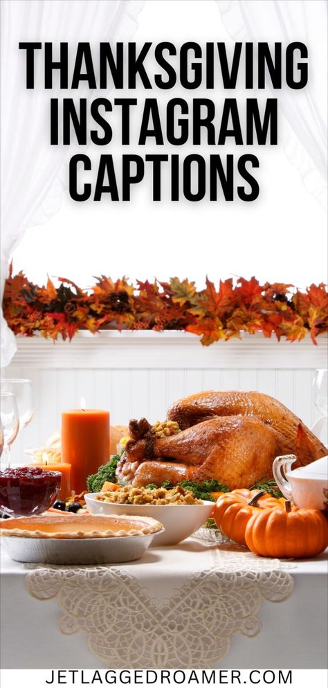 A cozy Thanksgiving table setup with a festive centerpiece and handwritten Thanksgiving captions for social media inspiration. Captions Thanksgiving, Thanksgiving Captions For Instagram, Thanksgiving Captions, Thanksgiving Quotes Family, Thanksgiving Puns, Fall Destinations, Thanksgiving Quotes Funny, Thankful Quotes, Travel Captions